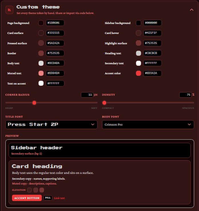 Custom Theme